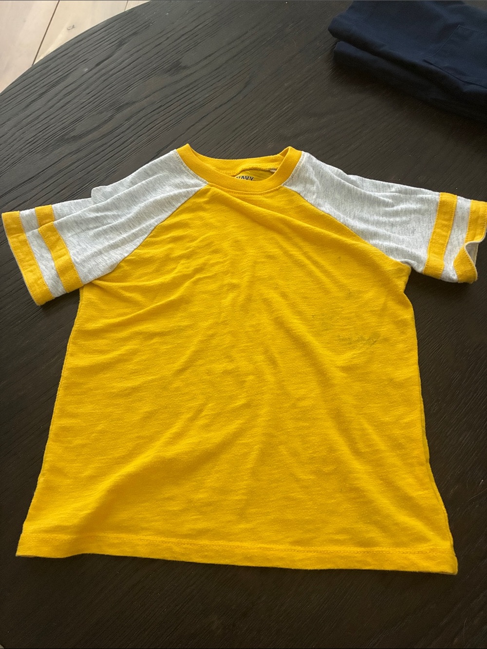 Old Navy Yellow Raglan Sleeve Tee with White Accents